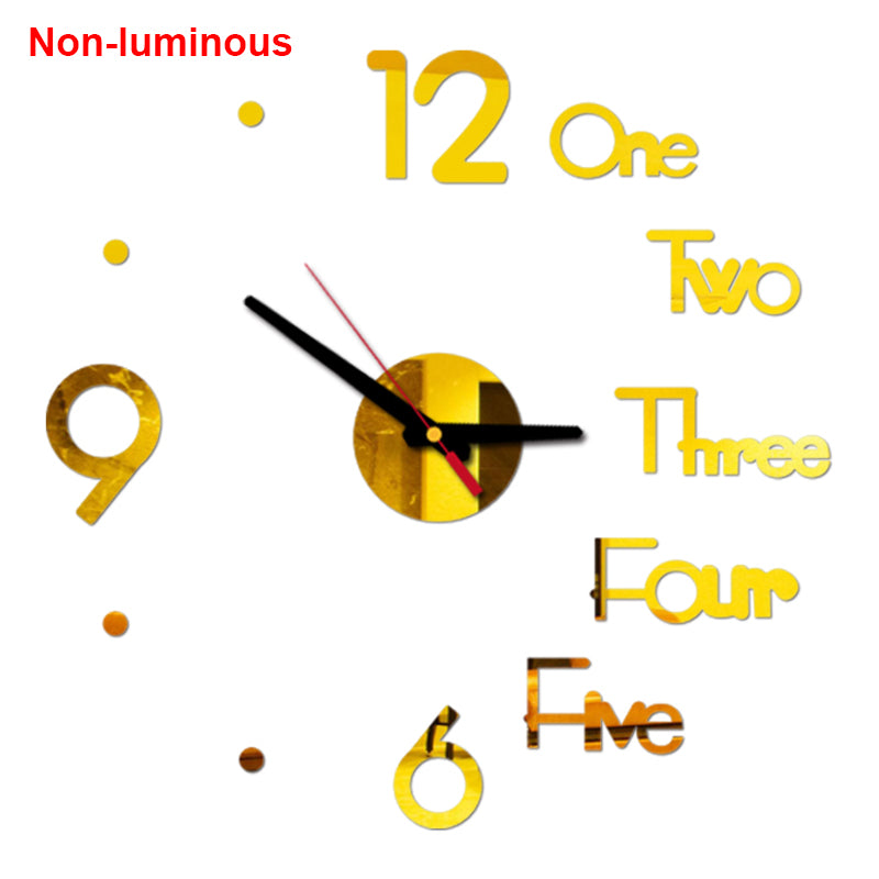 reloj de pared Luminous Wall Clock DIY Quartz Watch Clocks Acrylic Mirror