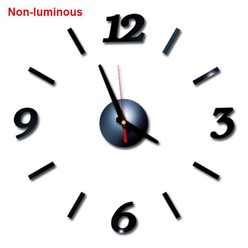 reloj de pared Luminous Wall Clock DIY Quartz Watch Clocks Acrylic Mirror