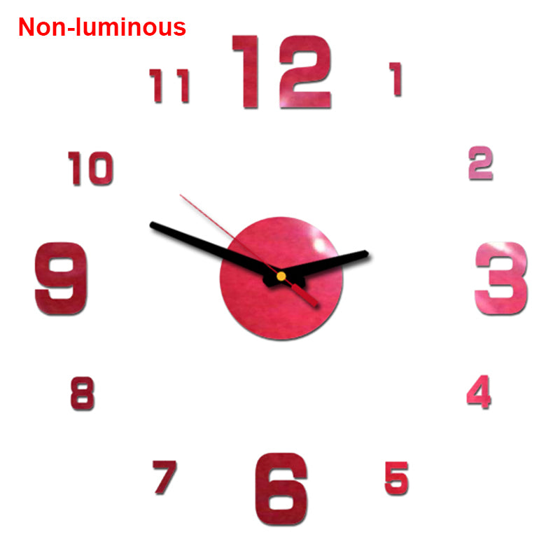 reloj de pared Luminous Wall Clock DIY Quartz Watch Clocks Acrylic Mirror