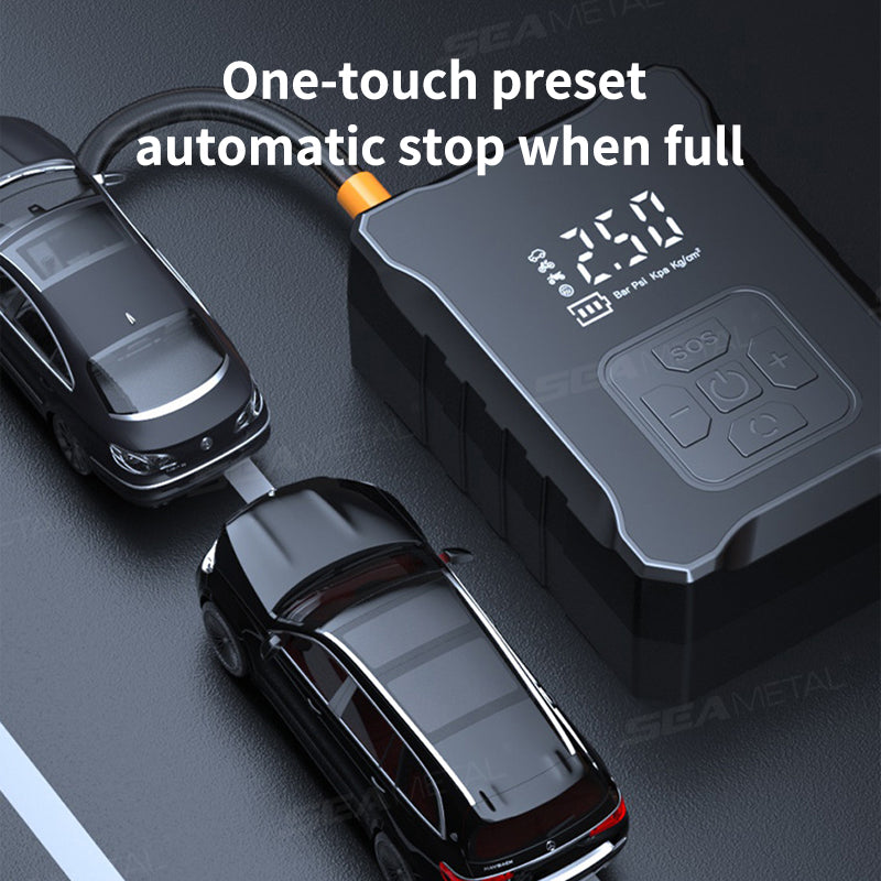 SEAMETAL Portable Car Air Pump Tire Inflator 4000mAh Rechargeable