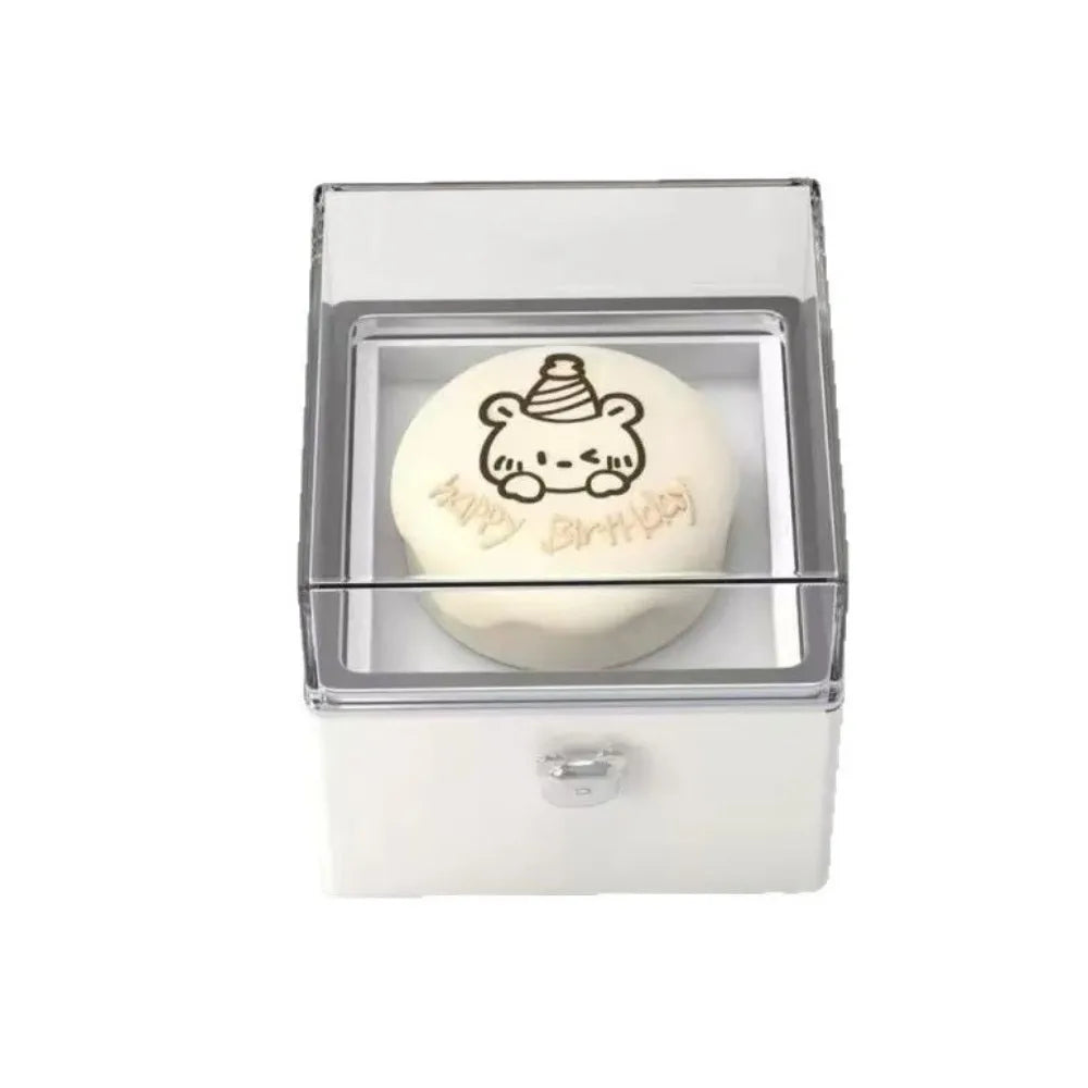 Rotating Jewelry Box, Little Bear Cake Ring Box, Pop Up Gift Box, Romantic Birthday Surprise