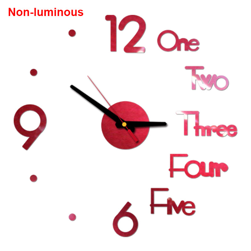 reloj de pared Luminous Wall Clock DIY Quartz Watch Clocks Acrylic Mirror