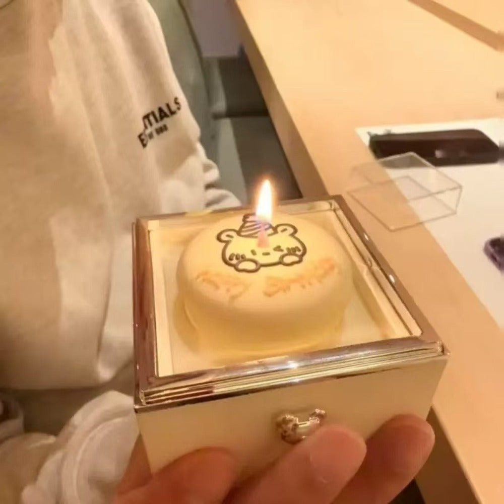 Rotating Jewelry Box, Little Bear Cake Ring Box, Pop Up Gift Box, Romantic Birthday Surprise