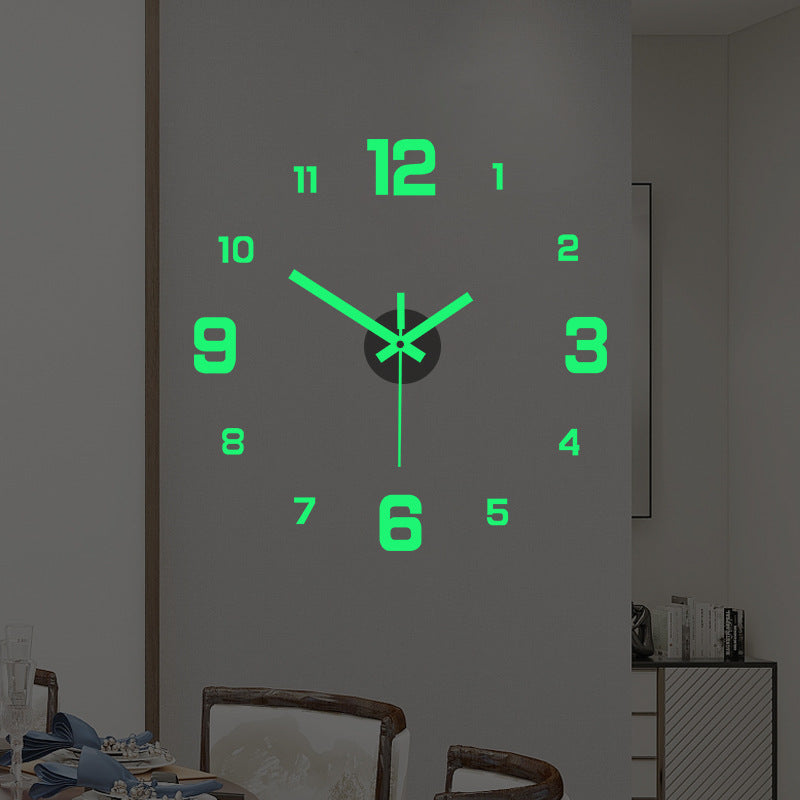 reloj de pared Luminous Wall Clock DIY Quartz Watch Clocks Acrylic Mirror