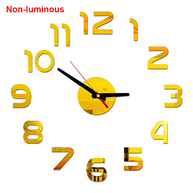 reloj de pared Luminous Wall Clock DIY Quartz Watch Clocks Acrylic Mirror