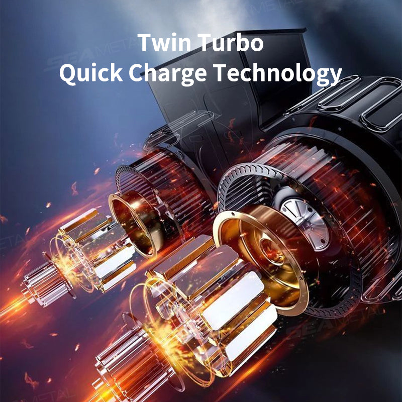 SEAMETAL Portable Car Air Pump Tire Inflator 4000mAh Rechargeable