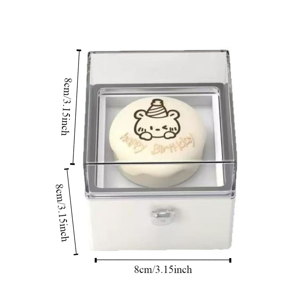 Rotating Jewelry Box, Little Bear Cake Ring Box, Pop Up Gift Box, Romantic Birthday Surprise