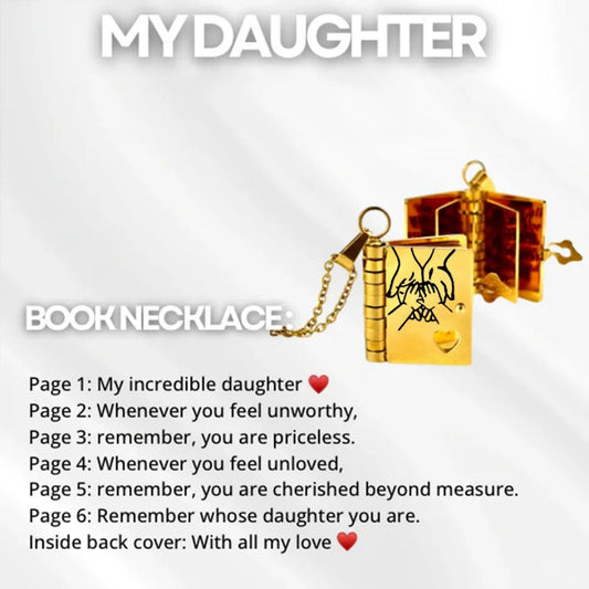 Gift Son or Daughter Cherished Memory Book Necklace