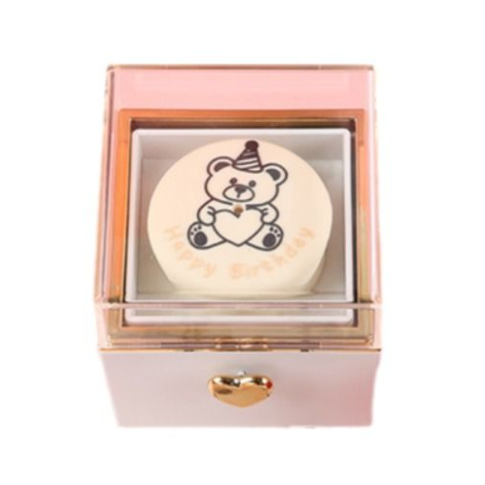 Rotating Jewelry Box, Little Bear Cake Ring Box, Pop Up Gift Box, Romantic Birthday Surprise
