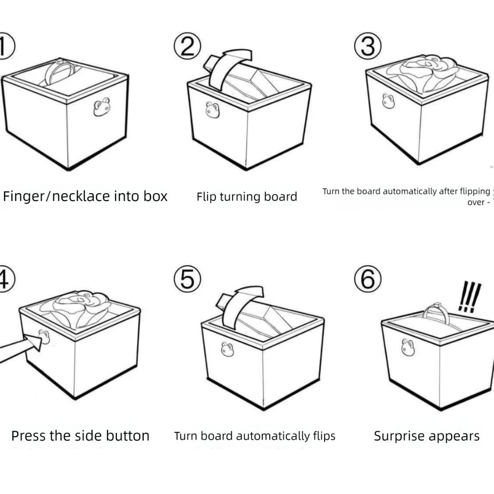 Rotating Jewelry Box, Little Bear Cake Ring Box, Pop Up Gift Box, Romantic Birthday Surprise