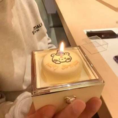 Rotating Jewelry Box, Little Bear Cake Ring Box, Pop Up Gift Box, Romantic Birthday Surprise