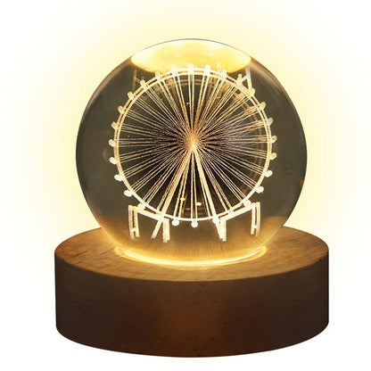 Crystal ball 6cm 3D Crystal Planet Night Light Laser Engraved Solar System Globe Advanced Decoration