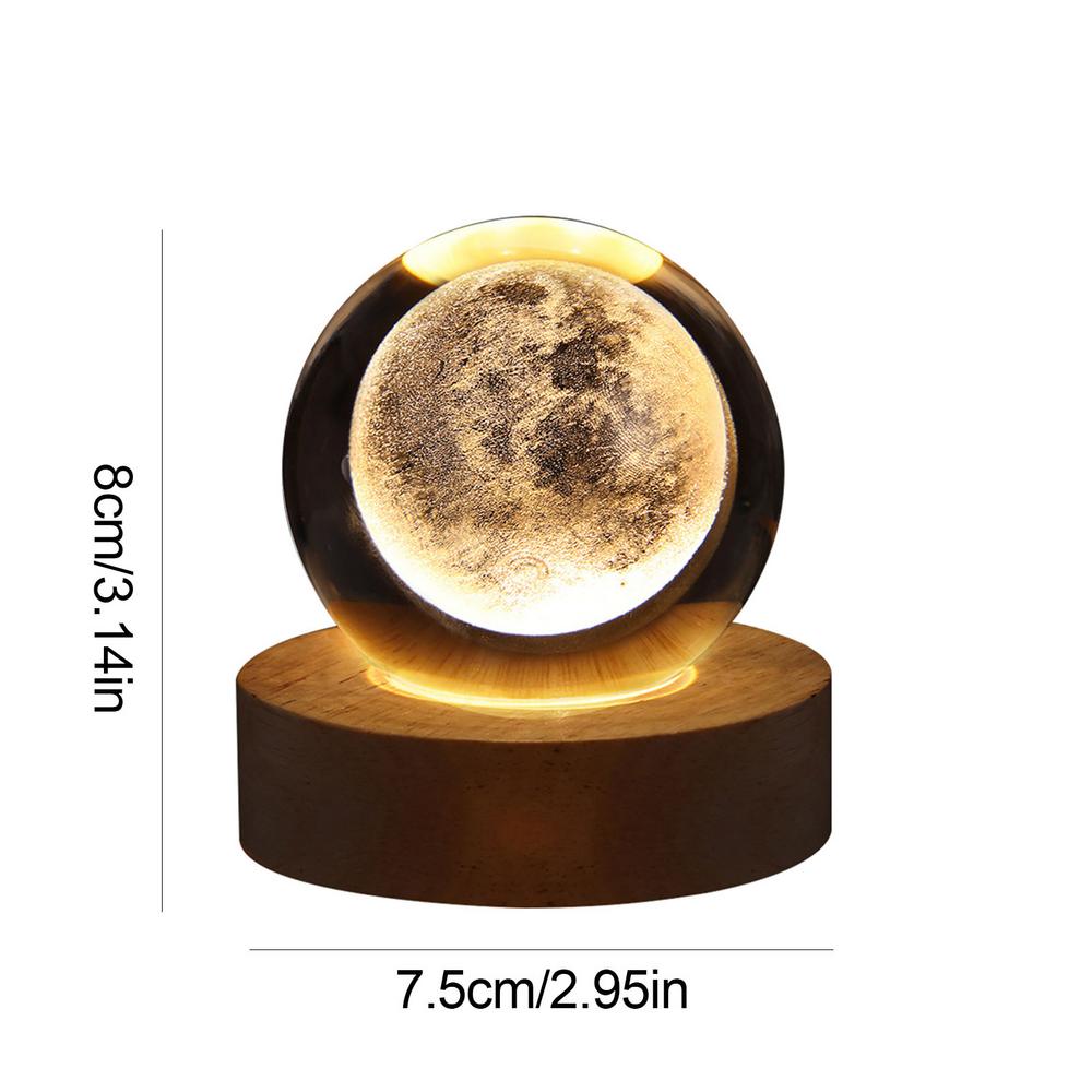 Crystal ball 6cm 3D Crystal Planet Night Light Laser Engraved Solar System Globe Advanced Decoration