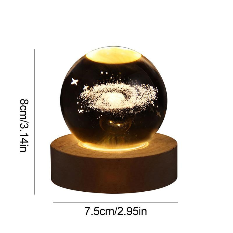 Crystal ball 6cm 3D Crystal Planet Night Light Laser Engraved Solar System Globe Advanced Decoration