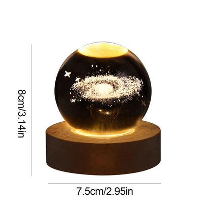 Crystal ball 6cm 3D Crystal Planet Night Light Laser Engraved Solar System Globe Advanced Decoration