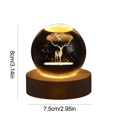 Crystal ball 6cm 3D Crystal Planet Night Light Laser Engraved Solar System Globe Advanced Decoration