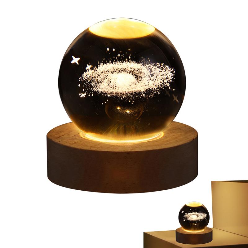 Crystal ball 6cm 3D Crystal Planet Night Light Laser Engraved Solar System Globe Advanced Decoration