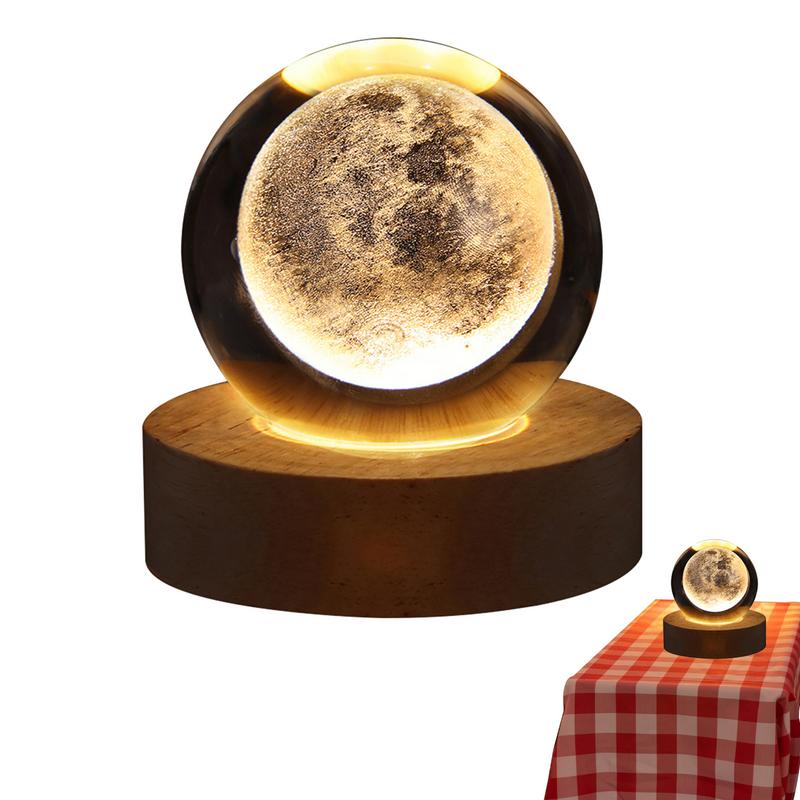 Crystal ball 6cm 3D Crystal Planet Night Light Laser Engraved Solar System Globe Advanced Decoration