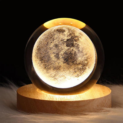 Crystal ball 6cm 3D Crystal Planet Night Light Laser Engraved Solar System Globe Advanced Decoration