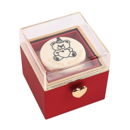 Rotating Jewelry Box, Little Bear Cake Ring Box, Pop Up Gift Box, Romantic Birthday Surprise