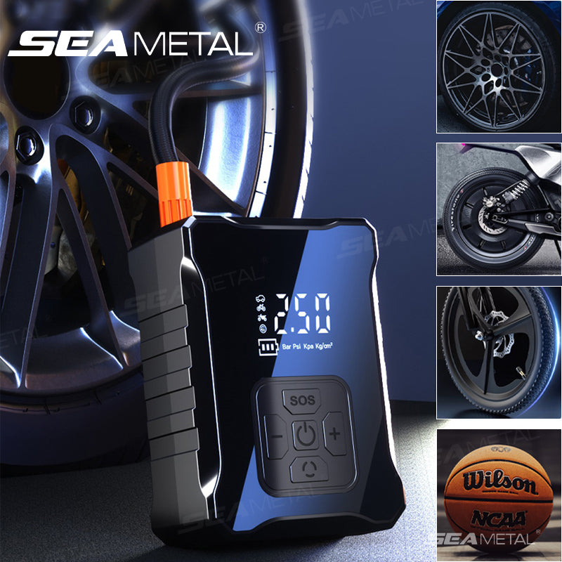 SEAMETAL Portable Car Air Pump Tire Inflator 4000mAh Rechargeable