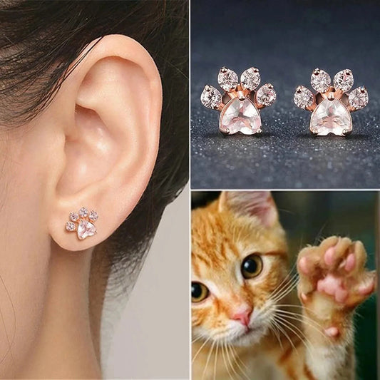 Elegant Pink Zircon Stud Earrings