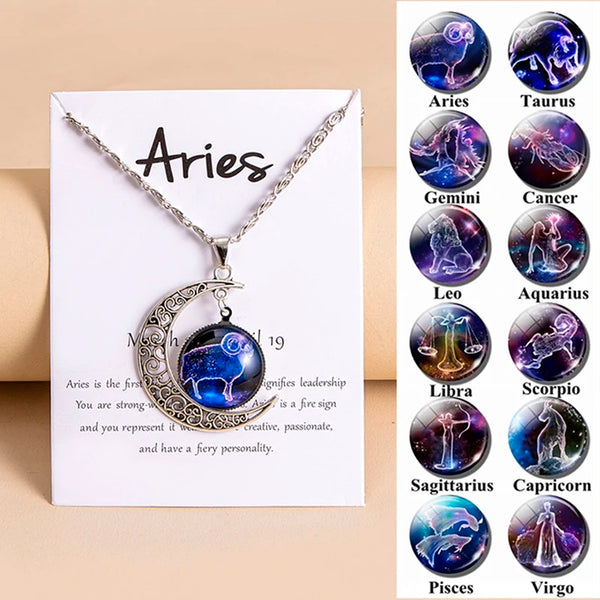 Starry Moon Pendant Necklace